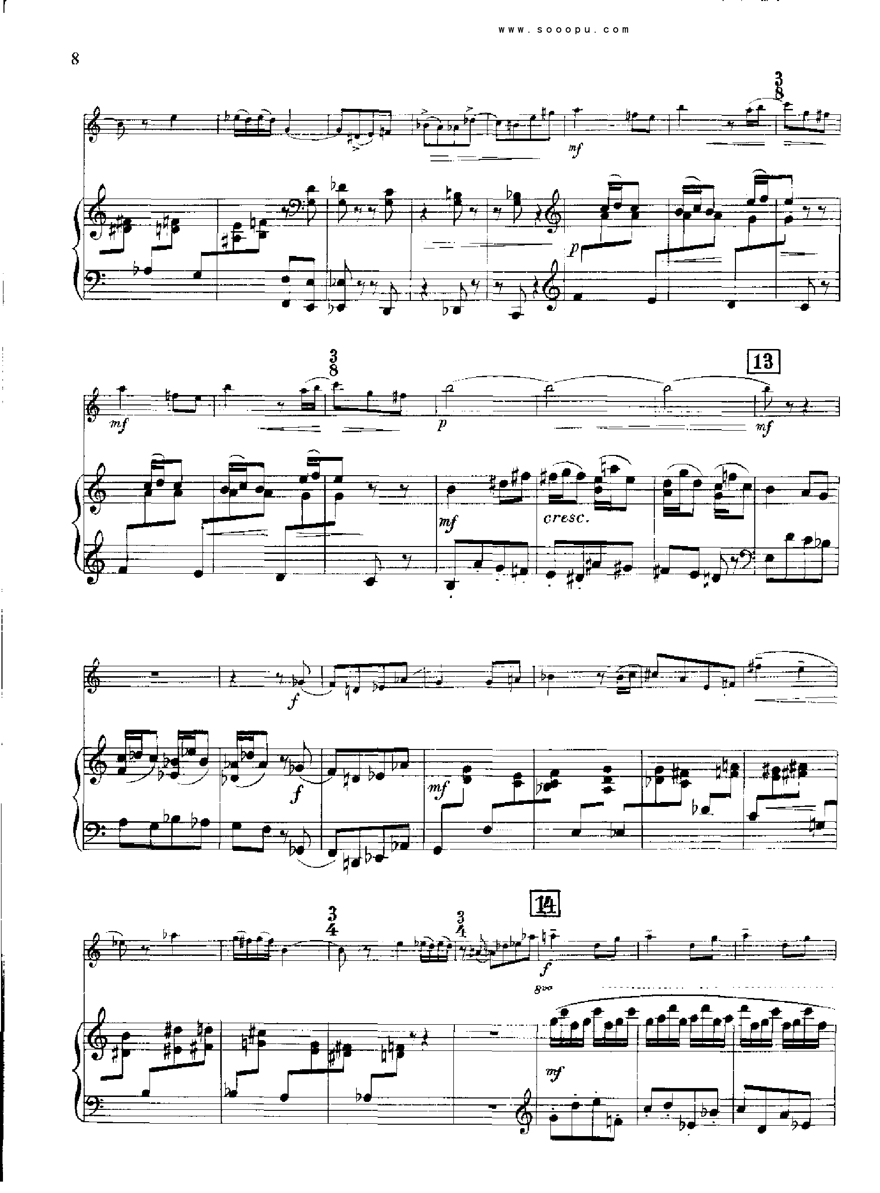 欣德米特双簧管与钢琴奏鸣曲 管乐类 双簧管钢琴曲谱（图8）