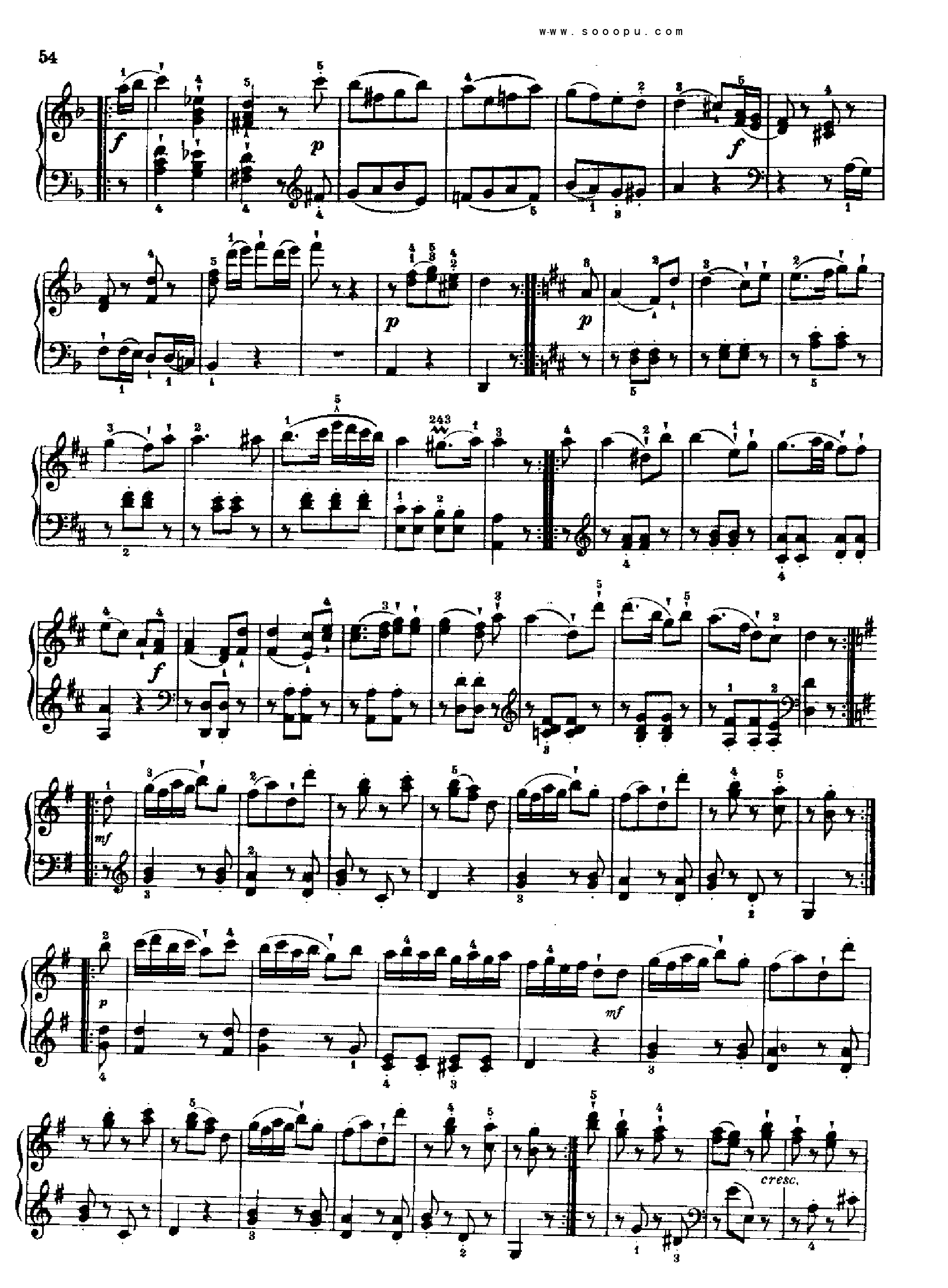 奏鸣曲六(献给奥恩布鲁格的姐妹们) 键盘类 钢琴钢琴曲谱（图7）