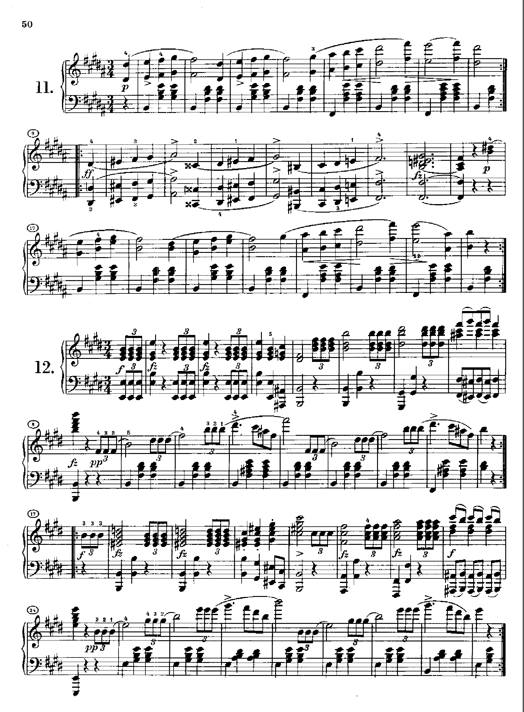 12首圆舞曲Opus18.D145 键盘类 钢琴钢琴曲谱（图7）