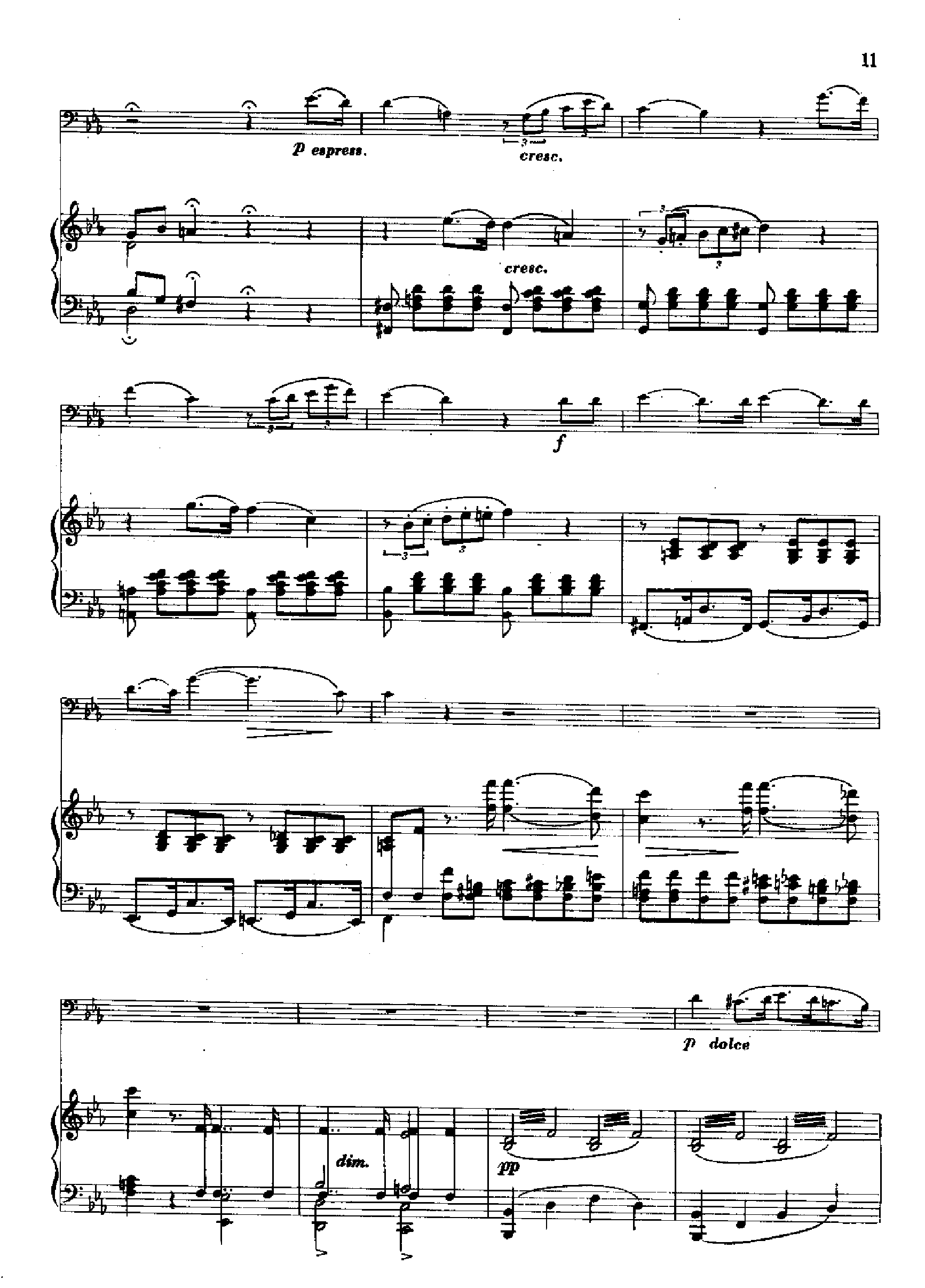 浪漫曲(钢伴) 管乐类 长号钢琴曲谱（图3）