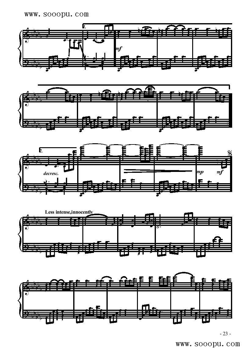 唯一的记忆 键盘类 钢琴钢琴曲谱（图2）