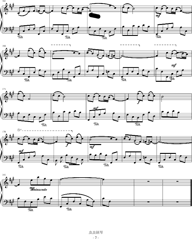 白玫瑰爱的乐章钢琴曲谱（图7）