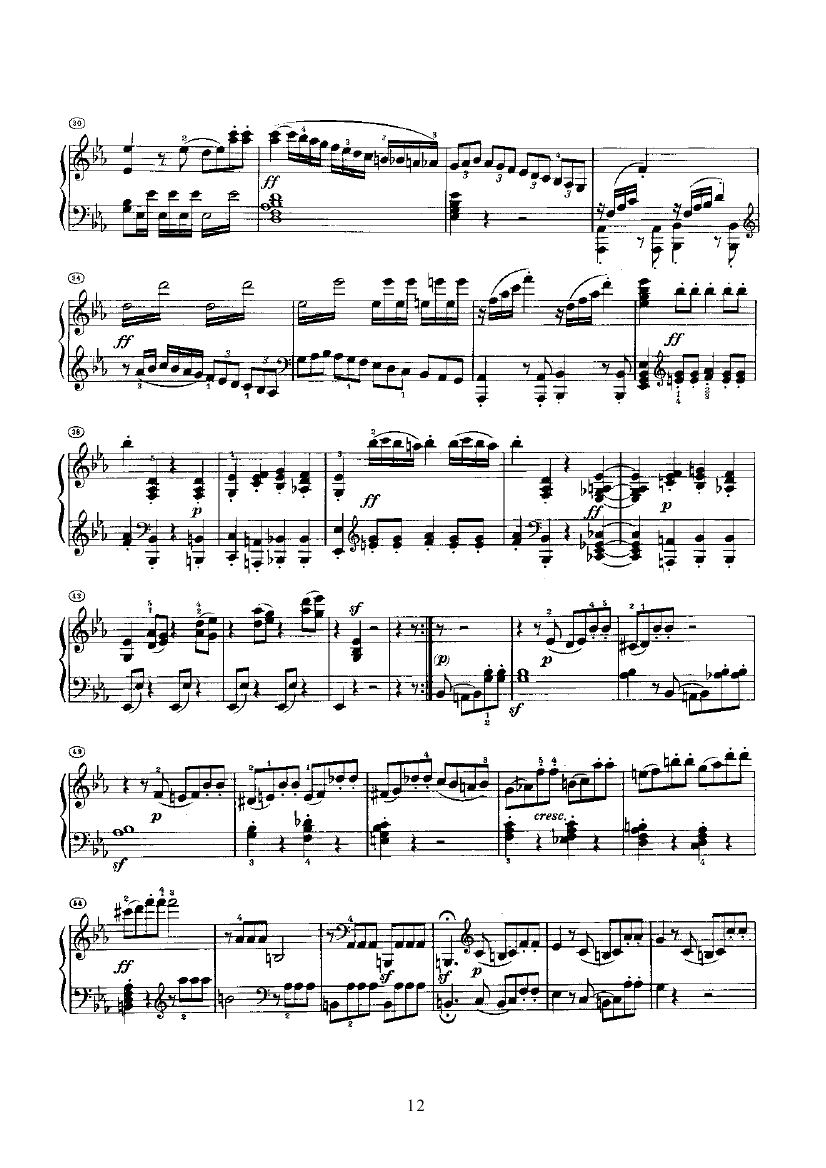 奏鸣曲(Opus10 Nr.1) 键盘类 钢琴钢琴曲谱（图12）