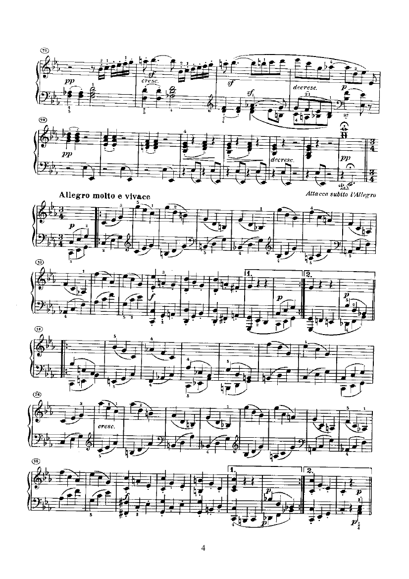 奏鸣曲(Opus27 Nr.1) 键盘类 钢琴钢琴曲谱（图4）
