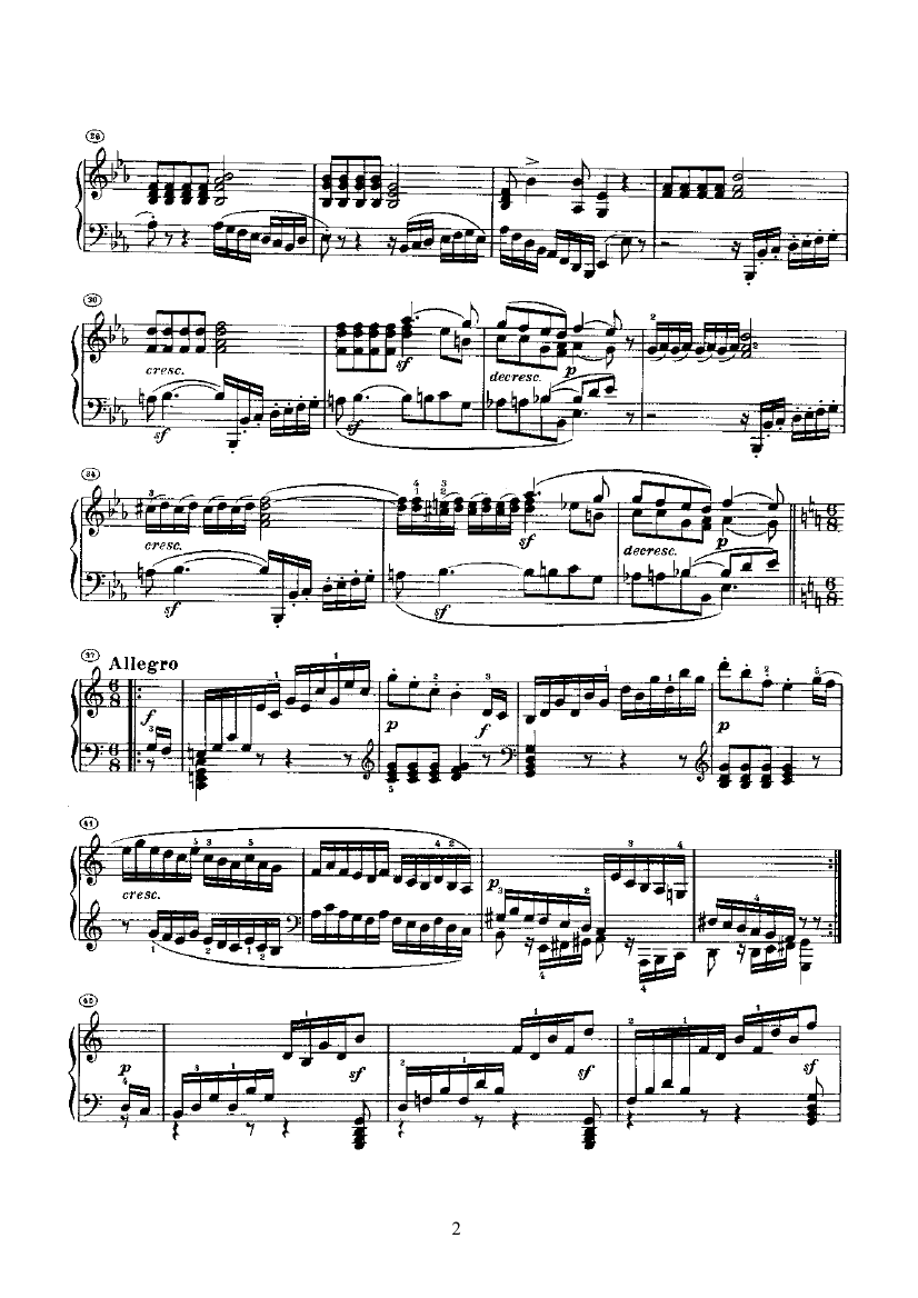 奏鸣曲(Opus27 Nr.1) 键盘类 钢琴钢琴曲谱（图2）