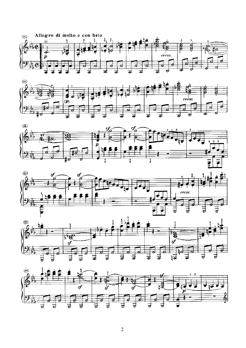 奏鸣曲(Opus13) 键盘类 钢琴钢琴曲谱（图2）