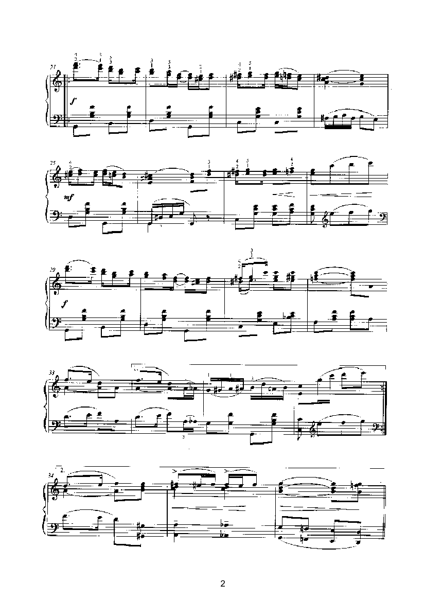 乡村俱乐部 键盘类 钢琴钢琴曲谱（图2）