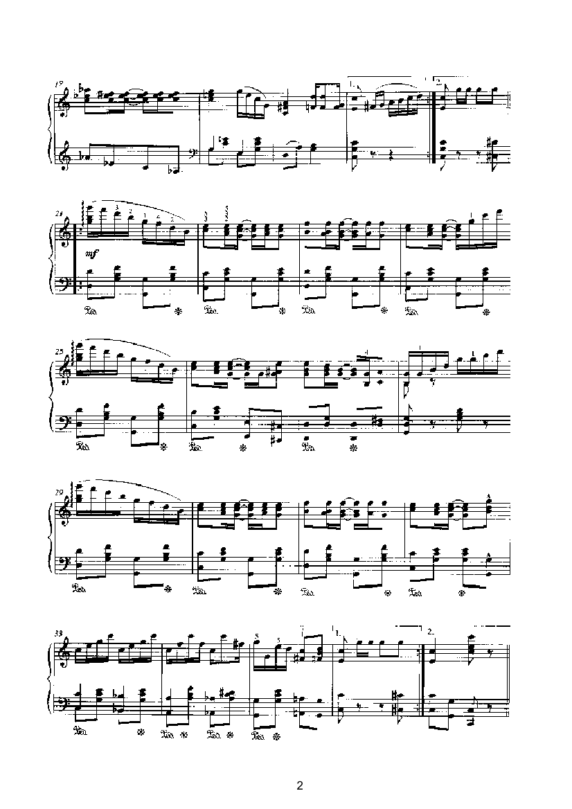 小瀑布 键盘类 钢琴钢琴曲谱（图2）
