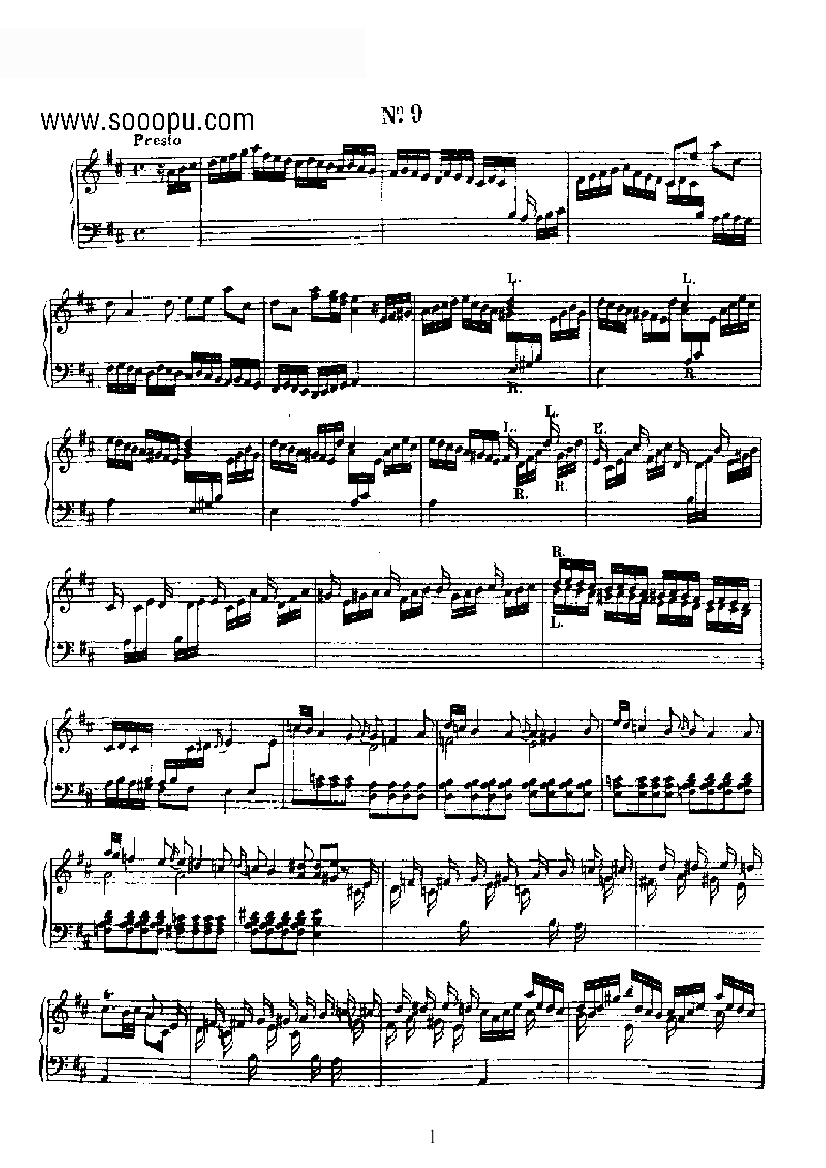 二十首经典奏鸣曲第九首 键盘类 钢琴钢琴曲谱（图1）