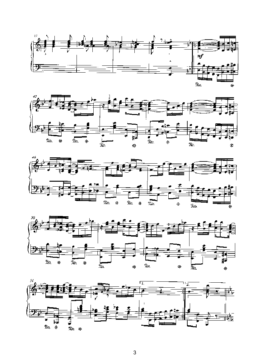 小瀑布 键盘类 钢琴钢琴曲谱（图3）