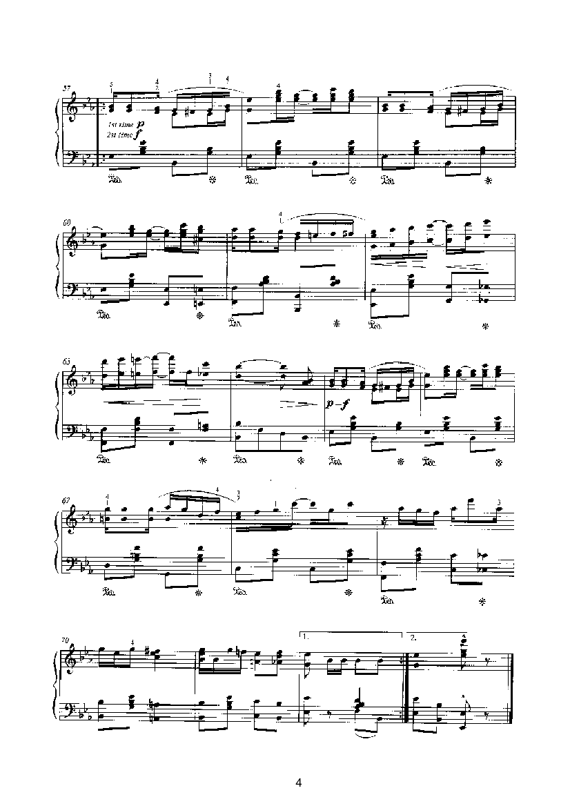 小瀑布 键盘类 钢琴钢琴曲谱（图4）