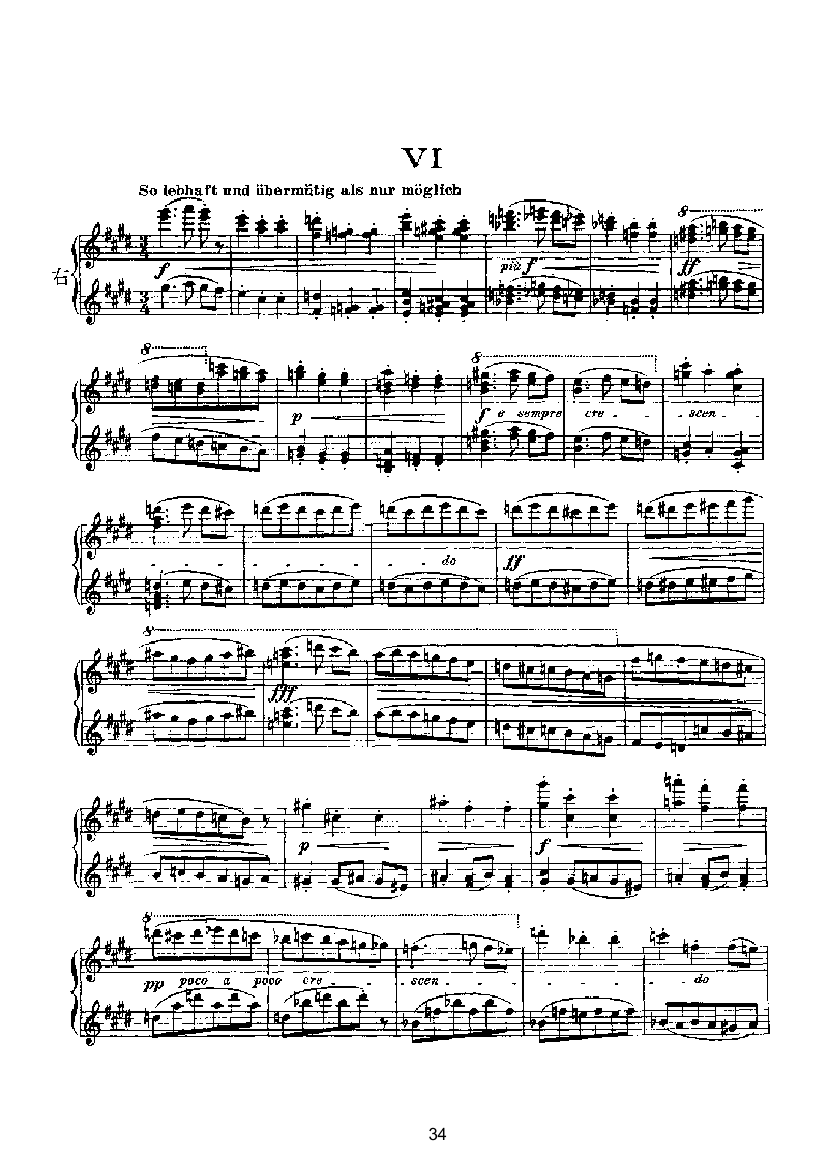 滑稽曲六首op.58（四手联弹） 键盘类 钢琴钢琴曲谱（图34）