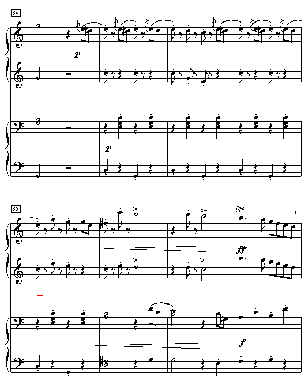 拉德斯基进行曲（双钢琴）钢琴曲谱（图12）