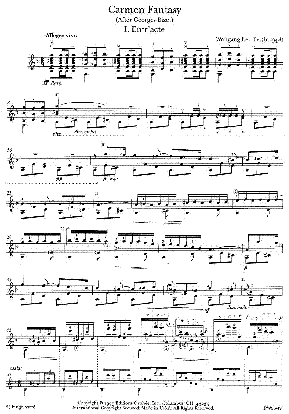 carmen fantasy钢琴曲谱（图1）