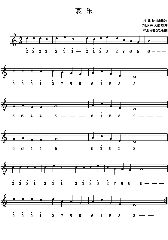 哀乐钢琴曲谱（图1）