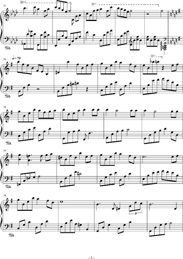 画皮-唯美插曲合集钢琴曲谱（图2）