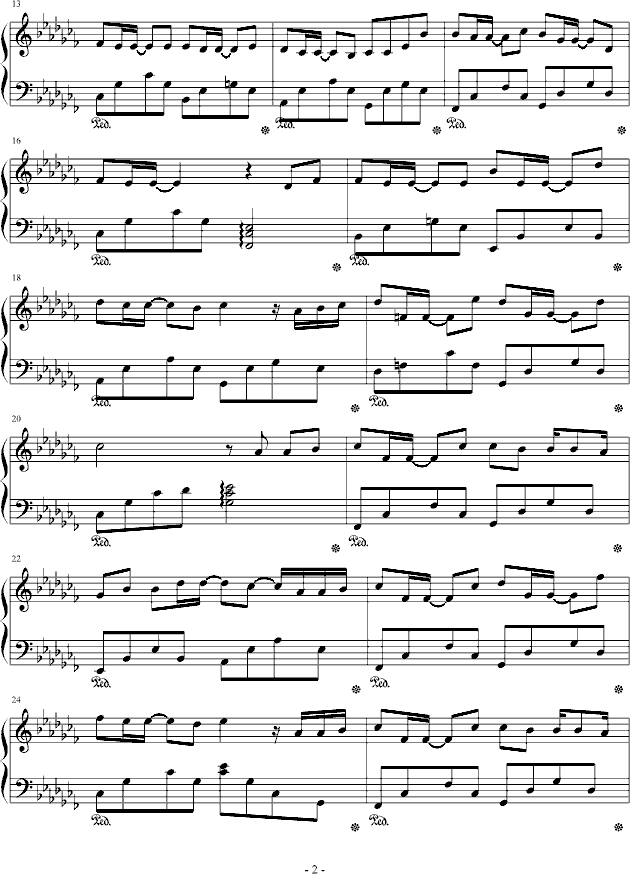 心距钢琴曲谱（图2）