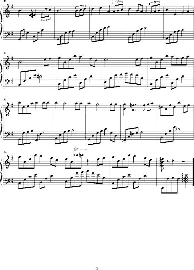 画皮-唯美插曲合集钢琴曲谱（图3）