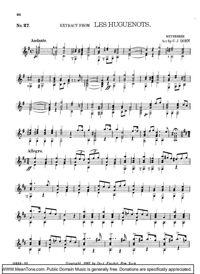 Les Huguenots钢琴曲谱（图1）