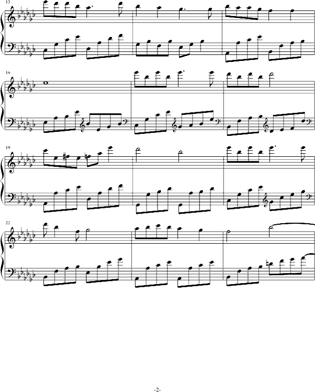 三个人的时光钢琴曲谱（图2）