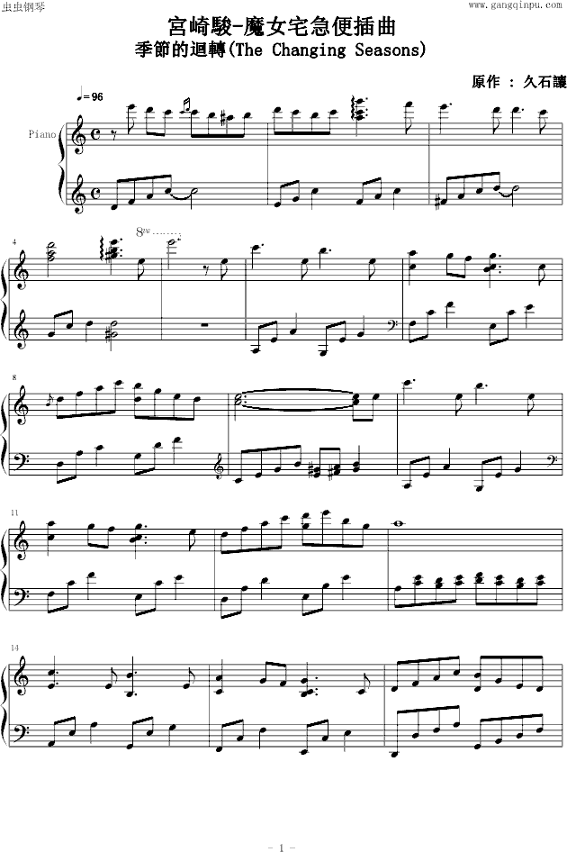 The changing seasons钢琴曲谱（图1）