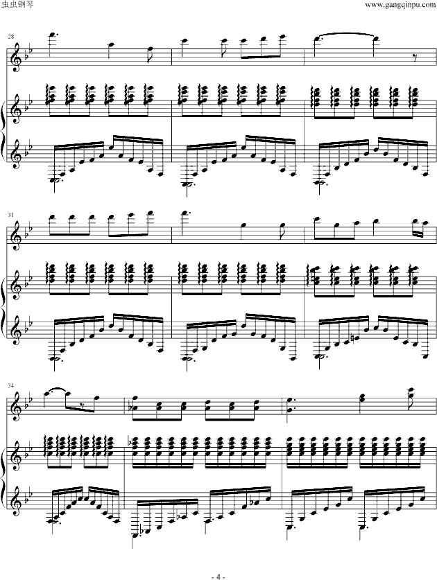 歌之翼钢琴曲谱（图4）