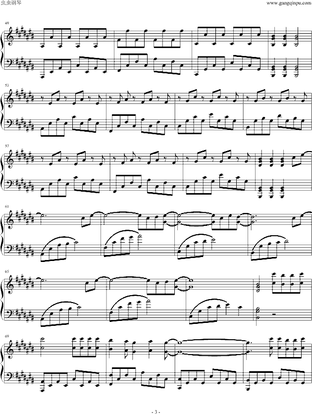 One钢琴曲谱（图3）