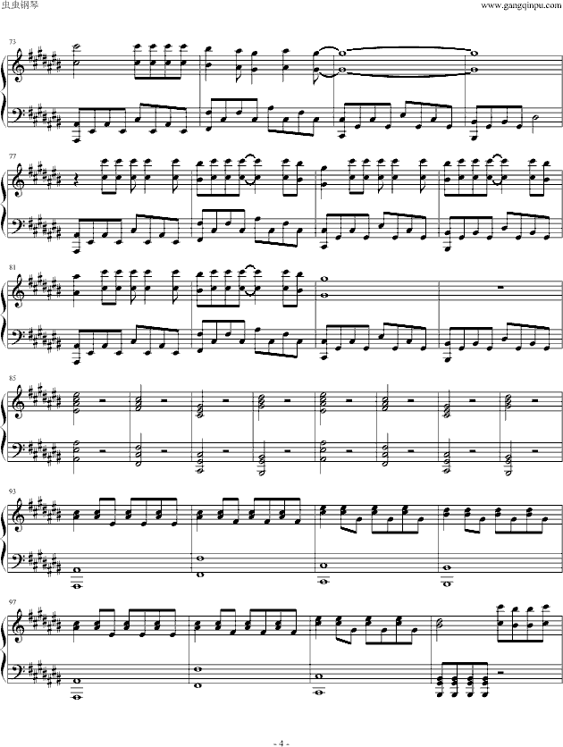One钢琴曲谱（图4）