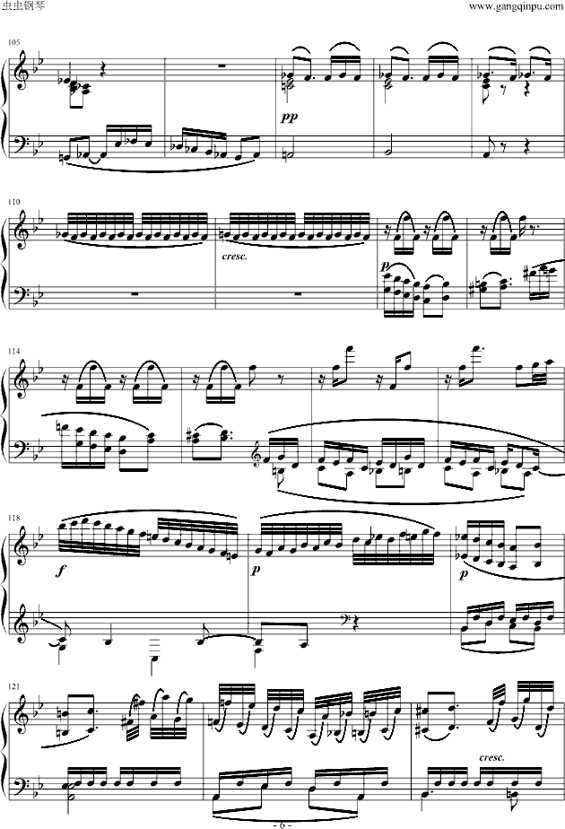 降B大调奏鸣曲钢琴曲谱（图6）
