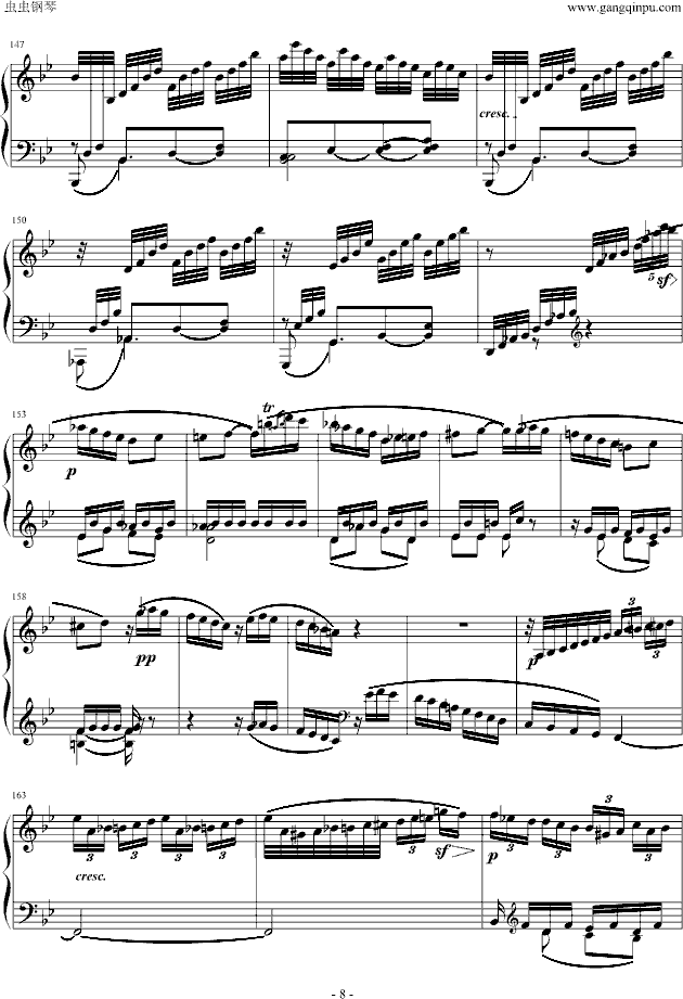 降B大调奏鸣曲钢琴曲谱（图8）