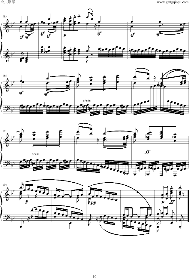 降B大调奏鸣曲钢琴曲谱（图10）