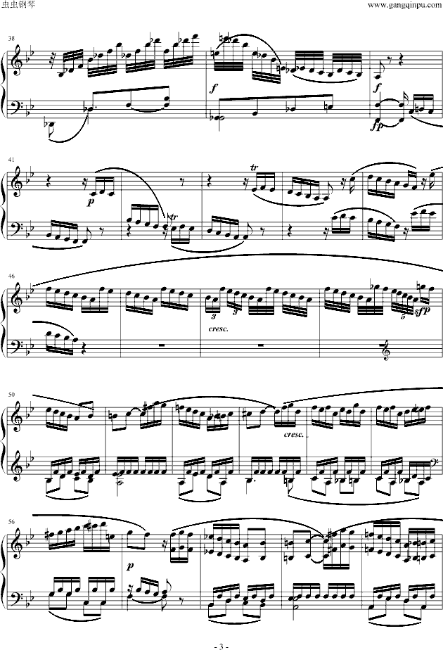 降B大调奏鸣曲钢琴曲谱（图3）