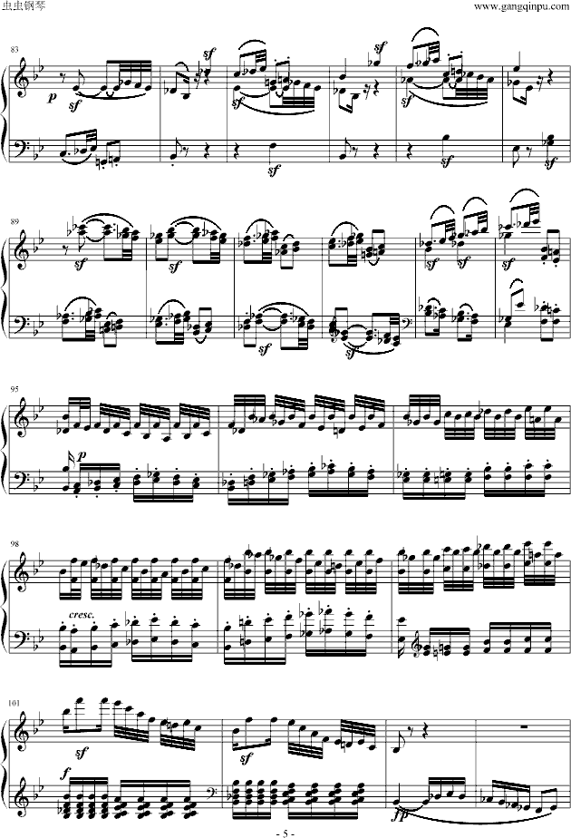 降B大调奏鸣曲钢琴曲谱（图5）
