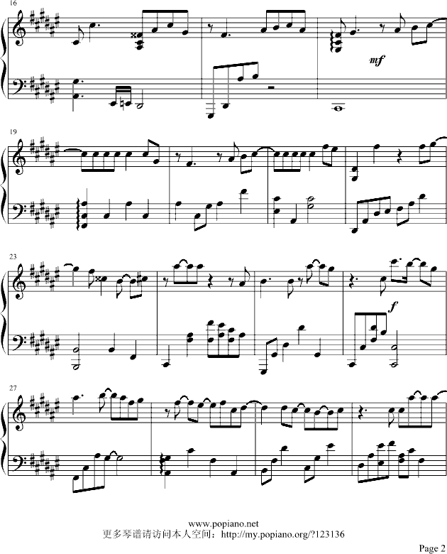 不想懂得钢琴曲谱（图2）