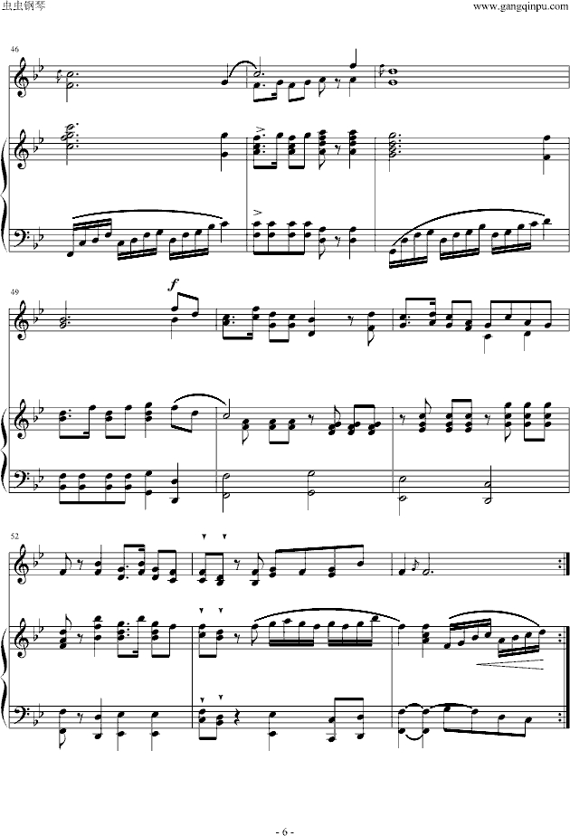 流水恋歌钢琴曲谱（图6）