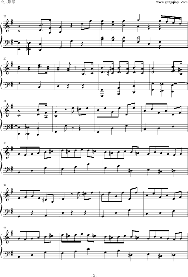 G大调小步舞曲钢琴曲谱（图2）