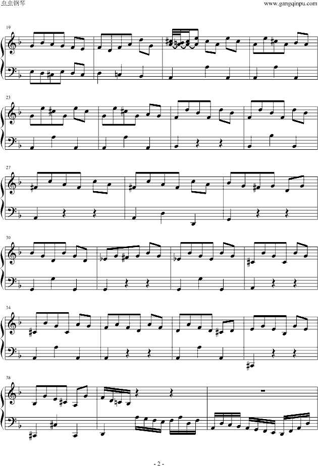 d小调小前奏曲钢琴曲谱（图2）