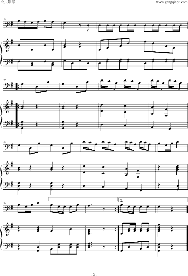 猎人的合唱钢琴曲谱（图2）