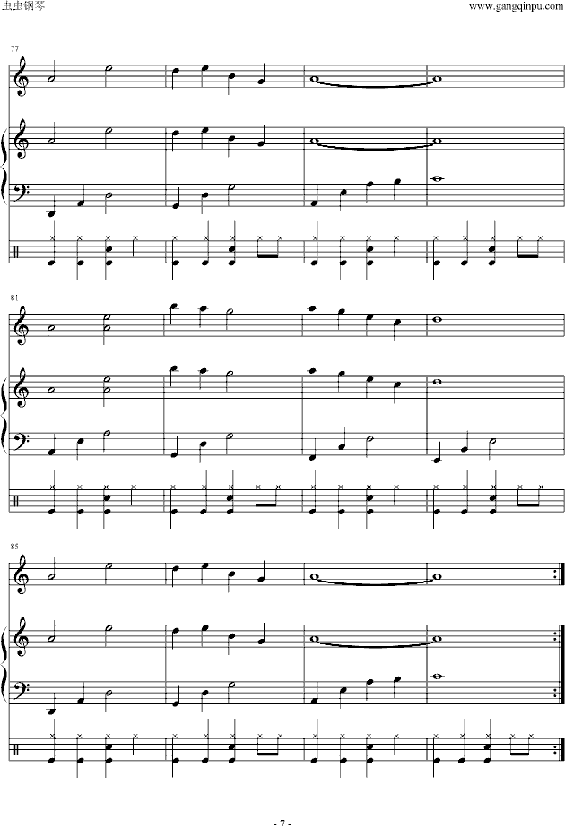 忧伤歌声钢琴曲谱（图7）