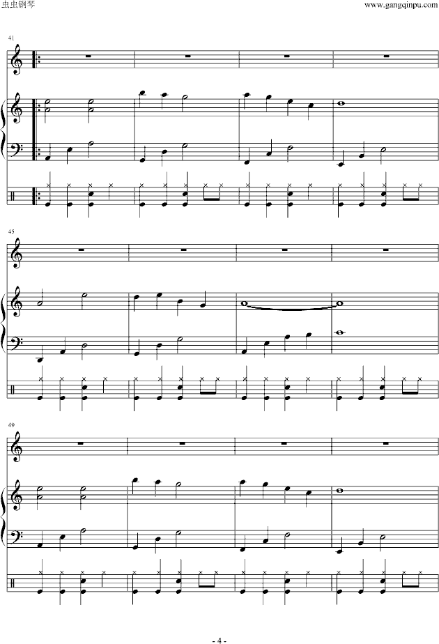 忧伤歌声钢琴曲谱（图4）