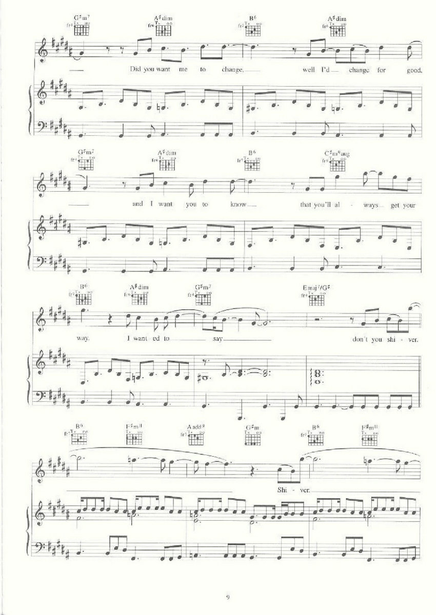 SHIVER钢琴曲谱（图4）