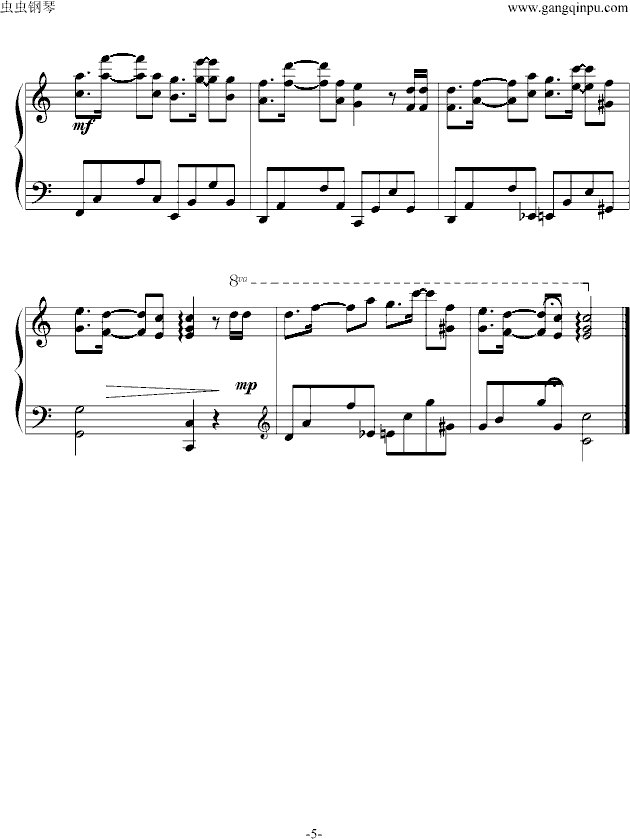 星星小夜曲钢琴曲谱（图5）