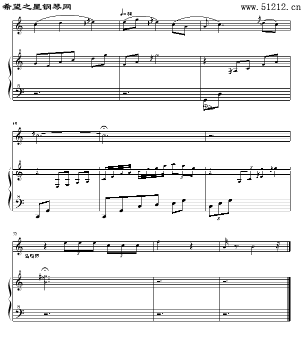 月光下的凤尾竹钢琴曲谱（图2）