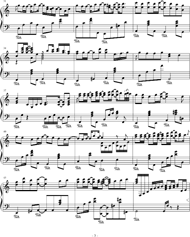 飘雪-(《对不起，我爱你》主题曲)钢琴曲谱（图3）