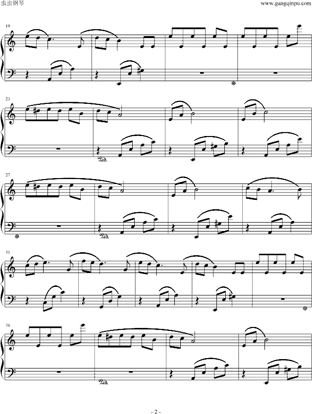 献给爱丽丝 (简化版)钢琴曲谱（图2）
