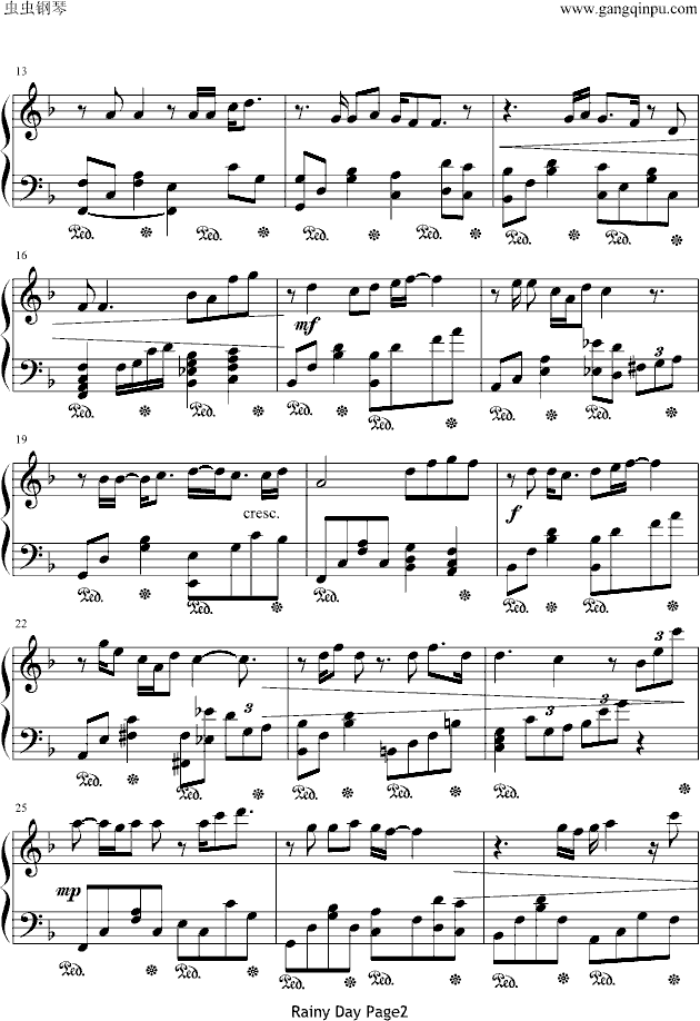Rainy Day钢琴曲谱（图2）