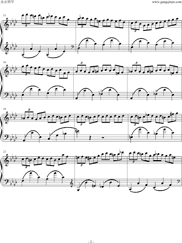 肖邦练习曲14钢琴曲谱（图2）
