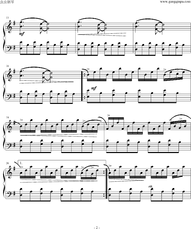 《天使愛美麗》插曲钢琴曲谱（图2）