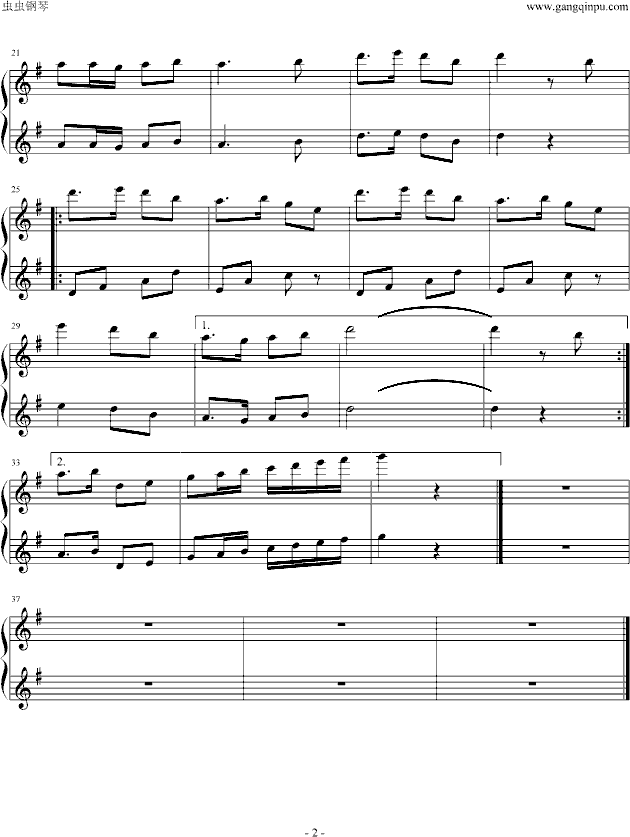 战斗进行曲钢琴曲谱（图2）