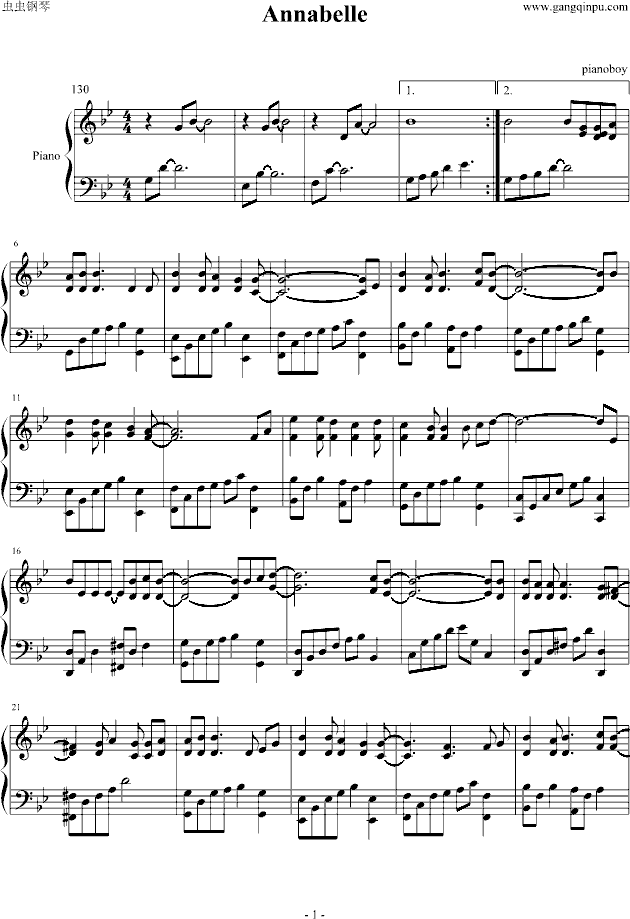 Annabelle钢琴曲谱（图1）